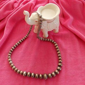 NAVAJO Graduated STERLING SILVER Beaded Necklace